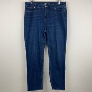 Old Navy The Power Jean Perfect Straight Ankle Raw Hem Jeans Size 14